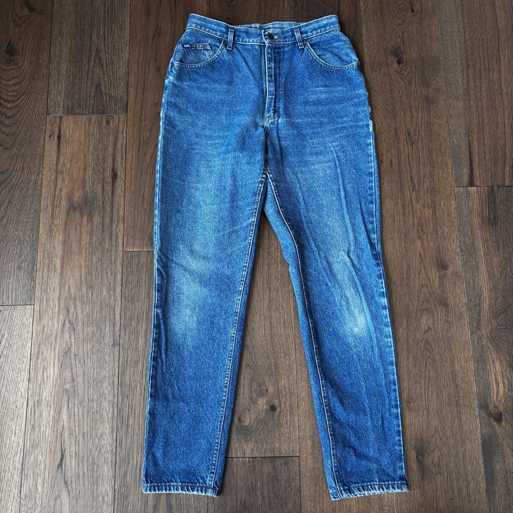Vintage 80/90s Lee Jeans, mom jeans Blue High Rise Straight 29x31 Made USA